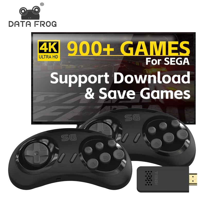 16-битная Беспроводная Ретро игровая консоль DATA FROG для Sega Genesis Game Stick HDMI-совместима