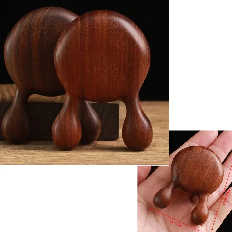 

1pc Green sandalwood facial massage comb wooden handle piece green sandalwood eye massage small snail comb