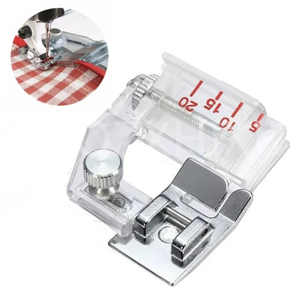 

1 pcs Adjustable Bias Tape Binding Foot Snap On Presser Foot For Brother Sewing Machine Accessories 5BB5732