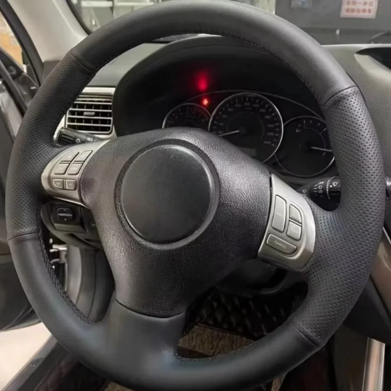Фото Чехол на руль из черной кожи DIY для Subaru Impreza, Forester 2008-2011, Legacy 2008-2012, Exiga 2008-2010, аксессуары для авто №1