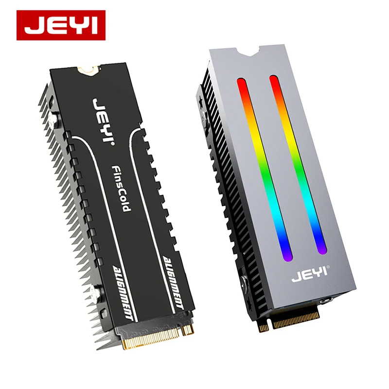 

JEYI Heat Sink Aluminum Alloy SSD NVMe Heat Sink RGB Aura Sync Heatsink Cooler Radiator with 237W/mk Thermal Pads PC Accessories