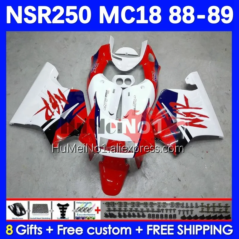 

Корпус для HONDA NSR250R NS250 NSR 250 R NSR 250R 1988 1989 131No.10 MC16 MC18 PGM2 NSR250 RR nsr25088 89 обтекатель, цвет красный, белый