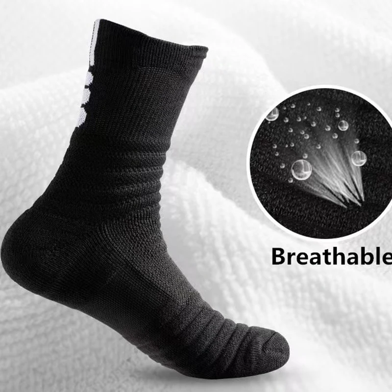 Men's Socks Compression Stockings Breathable Basketball Sports Cycling Socks Moisture Wicking High Elastic Tube Sport Sock 1Pair