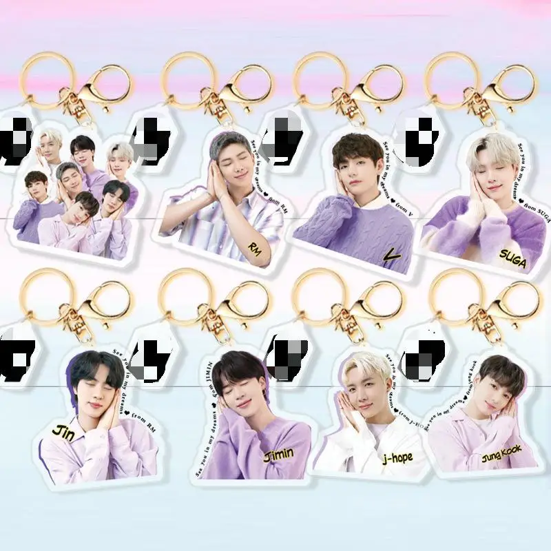 

KPOP Bangtan Boys 2022 New Acrylic Exquisite Keychain Jewelry Pendant Cute Backpack Decoration Toy Accessories Fan Gifts JIN RM