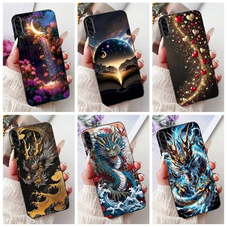 Фото Чехол для Samsung Galaxy A90 5G Cover SM-A908B SM-A908N Funda Cool Fashion Dragon Painted Soft TPU Coque для Samsung A90 5G Pouch №1