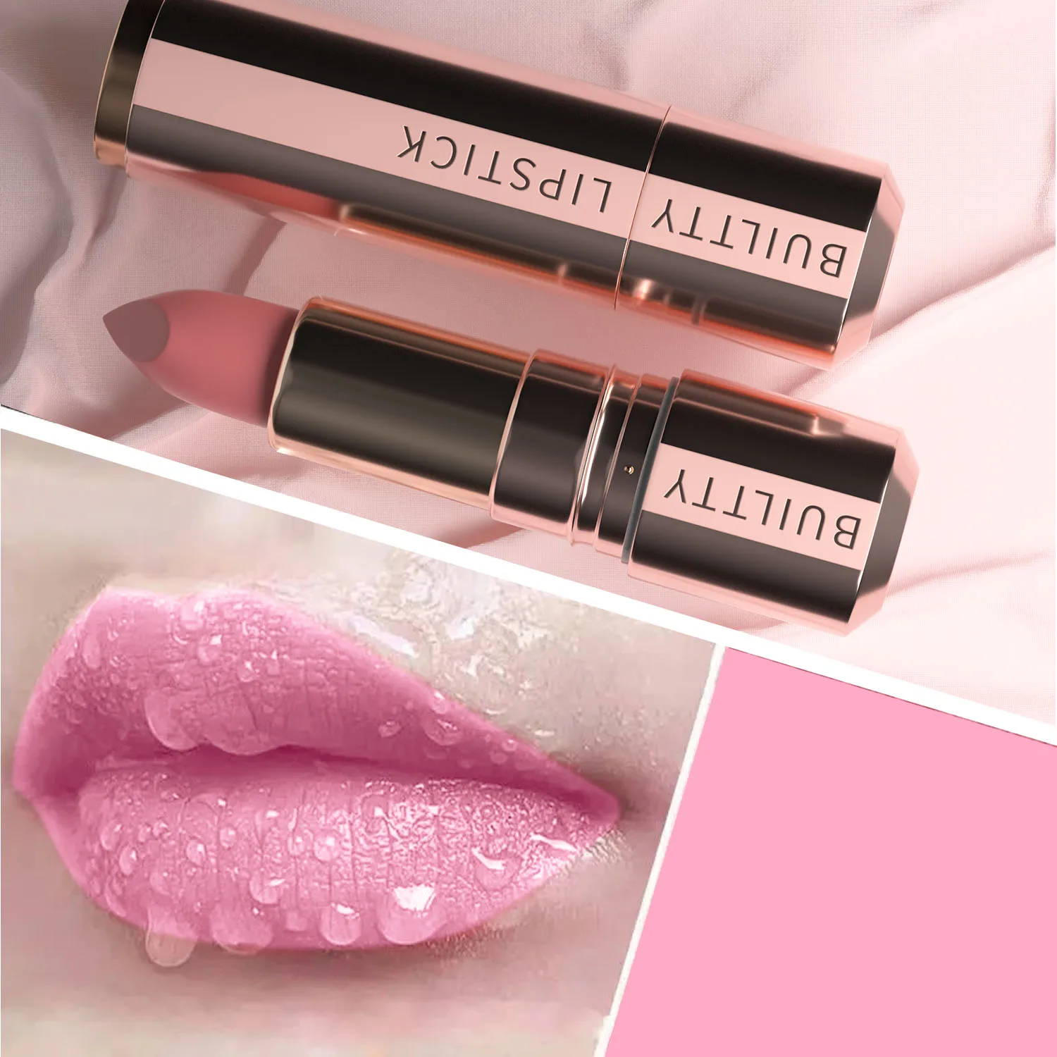 Матовая помада стойкая розовая