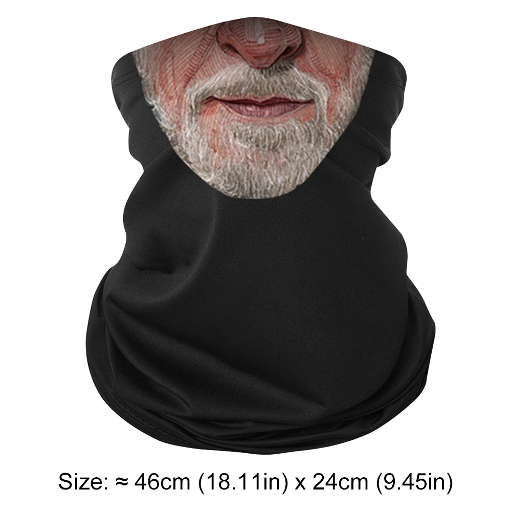 Хэллоуин Борода Стары мужская маска с принтом Дышащий шарф для верховой езды