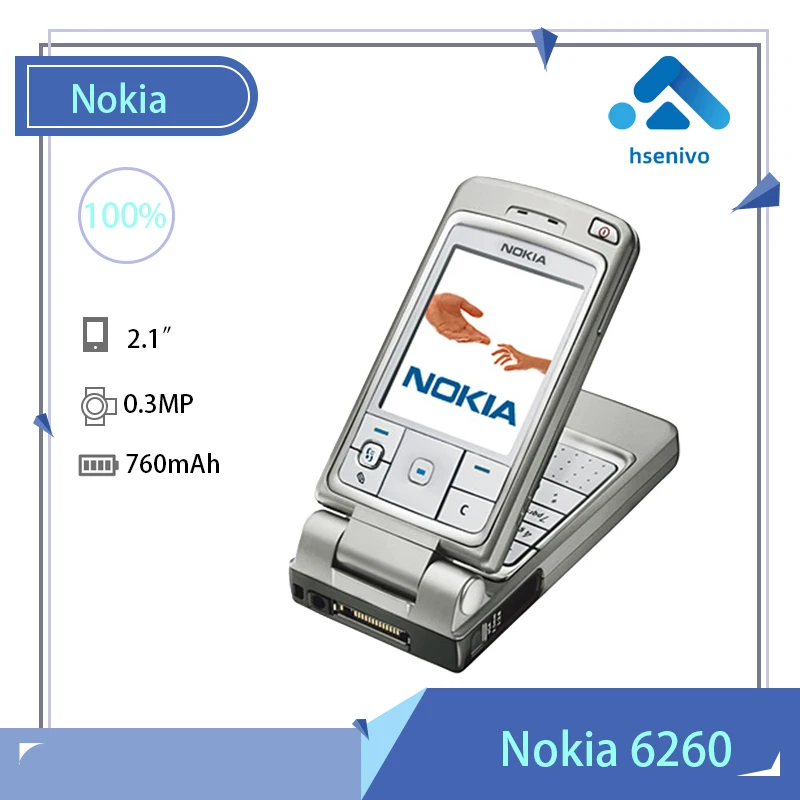 

Nokia 6260 Refurbished-Original Nokia 6260 Rotatable 2.1' inch GSM 2G Symbian 7.0s phone with one year warranty free shipping