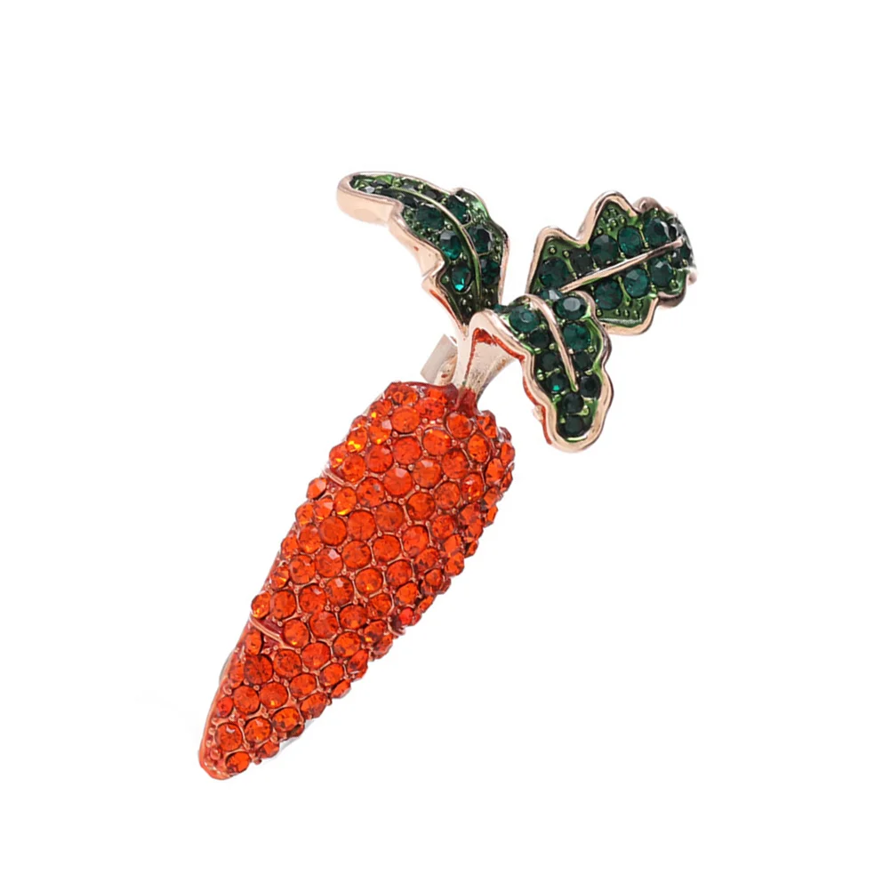 

Brooch Pin Easter Carrot Women Jewelry Rhinestone Breastpin Gift Cute Party Alloy Brooches Bunny Lovely Lapel Vegetables Kids