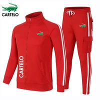 new mens womens tracksuit tracksuit cartelo logo print zip hoodie sweatshirt and pants 2 piece fitness running set tracksuit