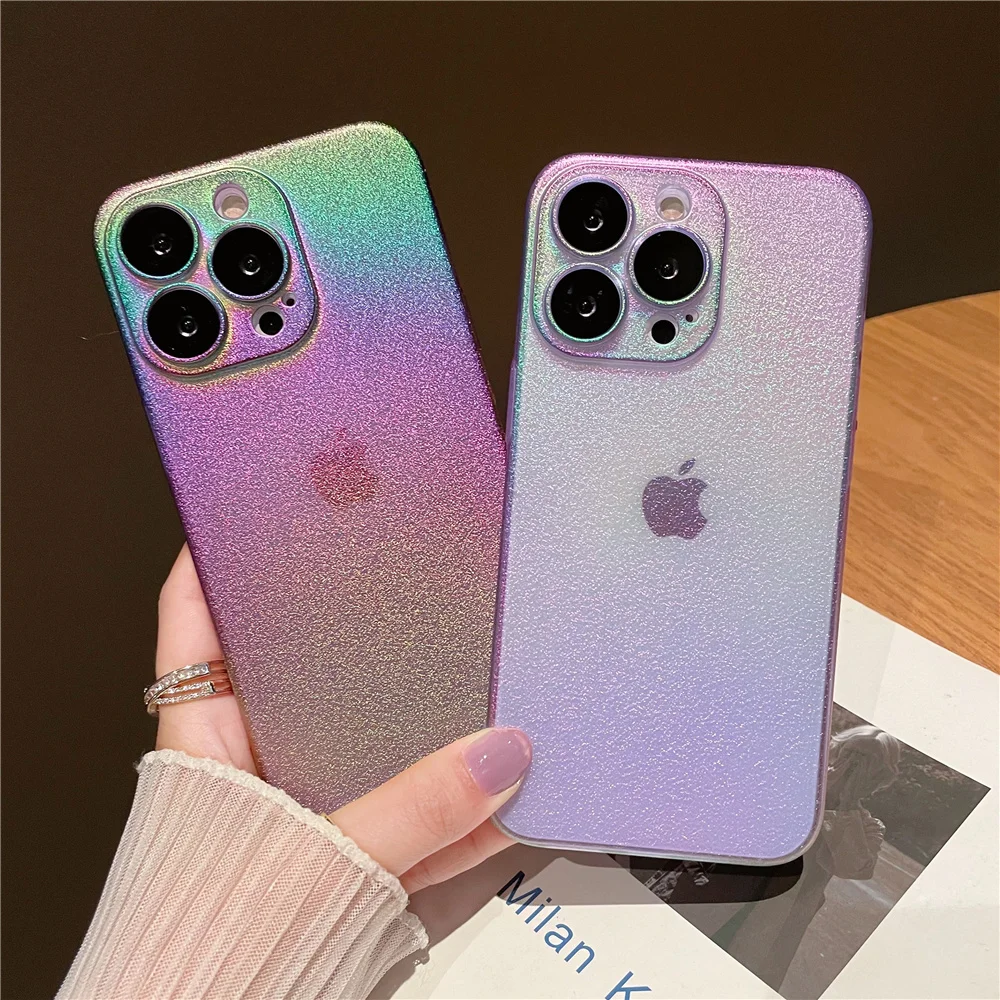 Роскошный градиентный Радужный чехол для телефона apple iphone 12 pro max 13 Жесткие