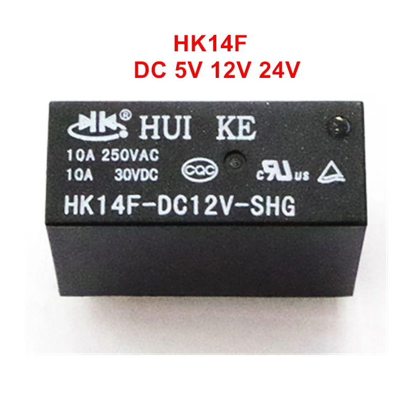 10 шт./лот реле мощности HUIKE HK14F-DC24V-SHG HK14F-DC12V-SHG HK14F-DC5V-SHG