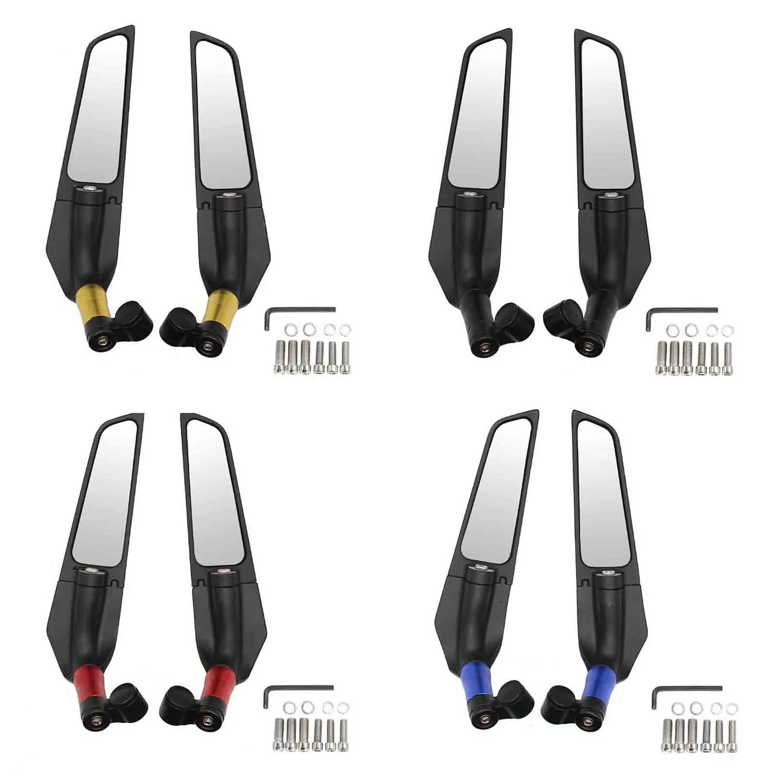 

Motorcycle Rear-view Mirror HD Glass Aluminum Alloy Motorcycle End Mirrors Adjustable Motorcycle Rearview Mirrors With Durable