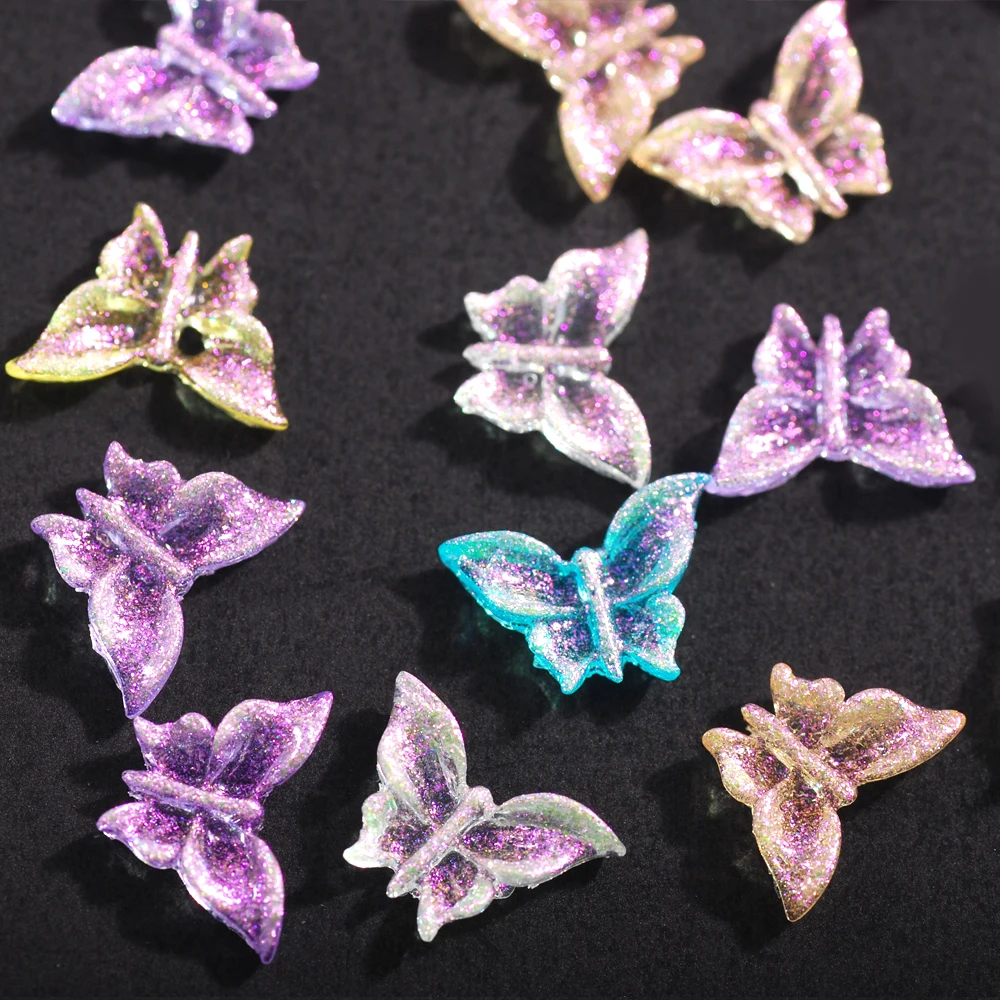 

100 шт./пакет Butterfly/Bow-Knot Crystal 3D смешанный цветной Блеск Стразы для украшения