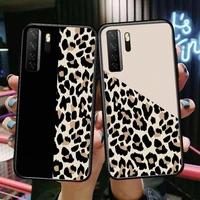 leopard print black soft cover the pooh for huawei nova 8 7 6 se 5t 7i 5i 5z 5 4 4e 3 3i 3e 2i pro phone case cases