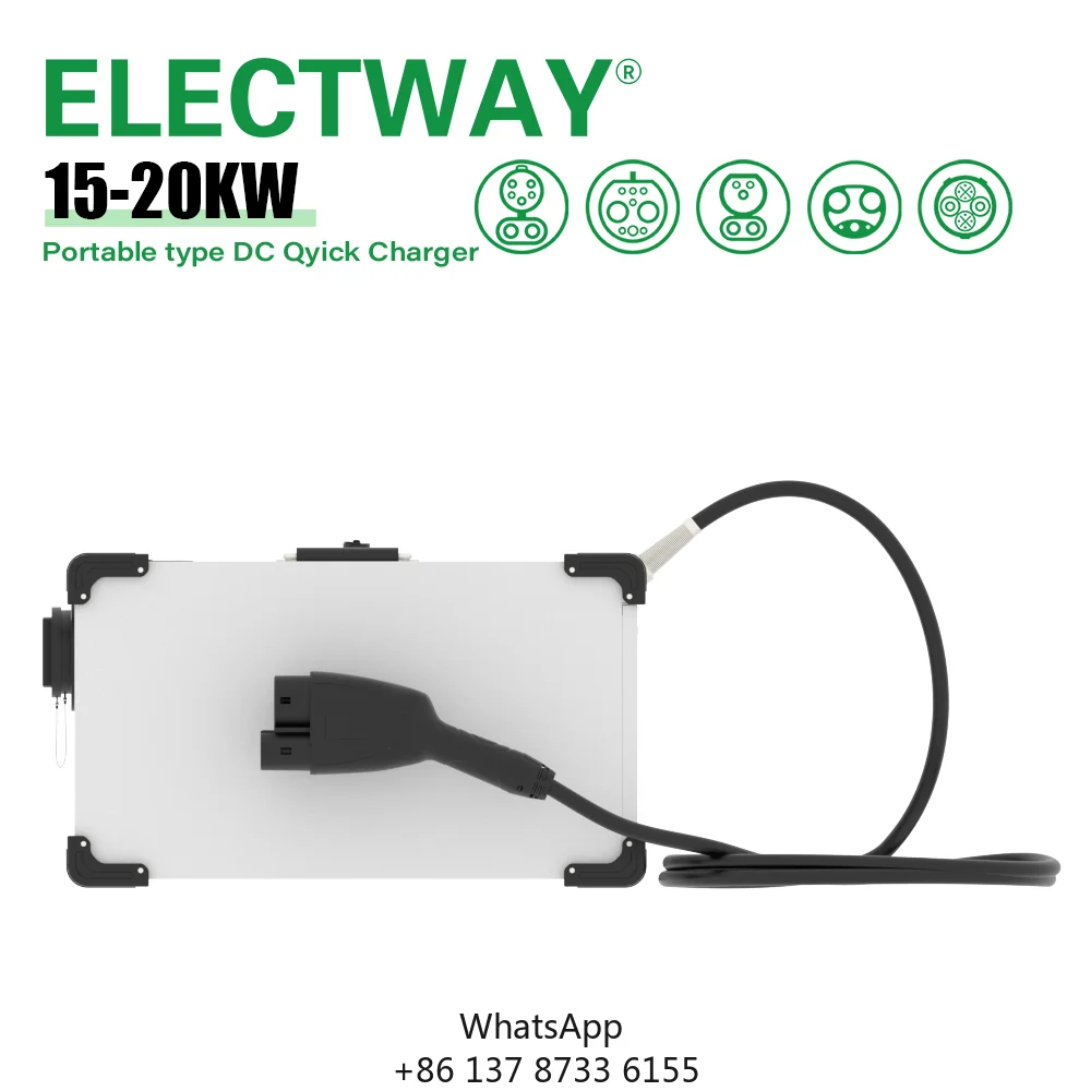 Фото Зарядное устройство Electway Type2 Type1 GB/T для электромобилей, 20 кВт, переменный ток, портативное зарядное устройство для электромобилей №1