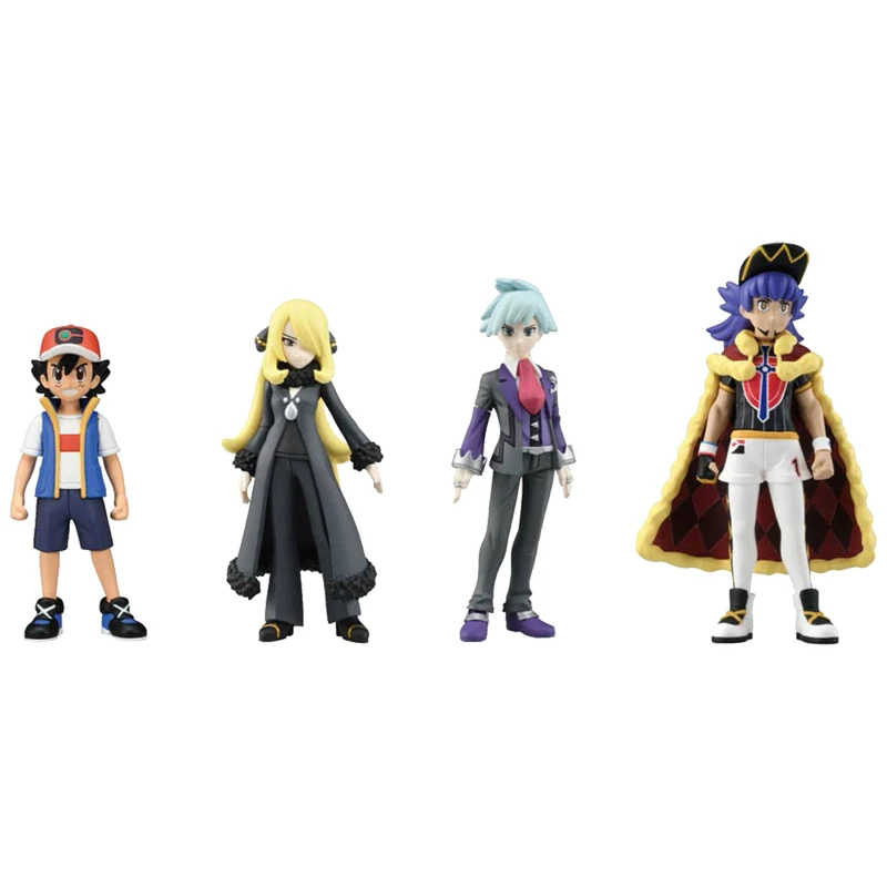 TAKARA TOMY Pokemon Ash Ketchum Action Figure Leon Cynthia Steven Stone Trainer Doll Decoration Ornament Toys Children Gifts