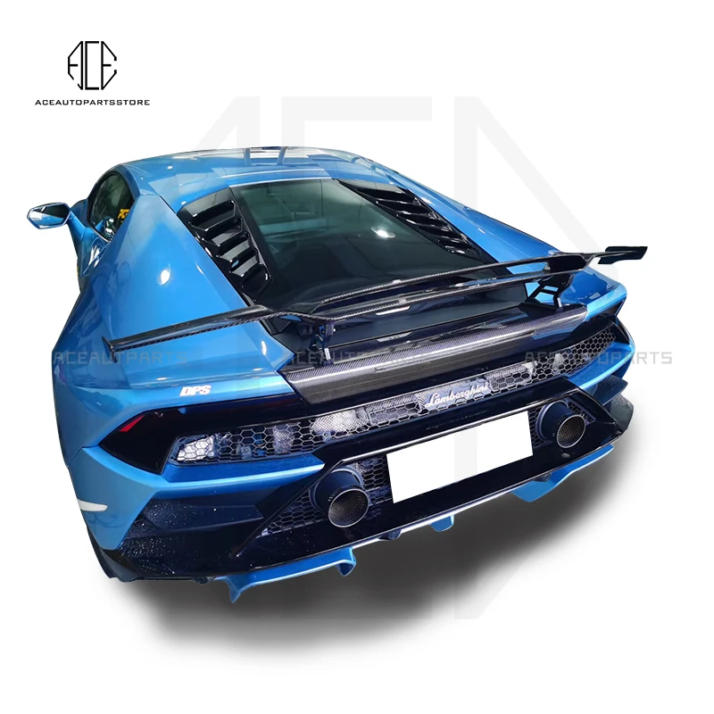 Фото Комплект для тюнинга кузова Lamborghini Huracán из настоящего карбона для моделей LP610 и LP580: задний спойлер, карбоновое антикрыло в стиле MAD. №2
