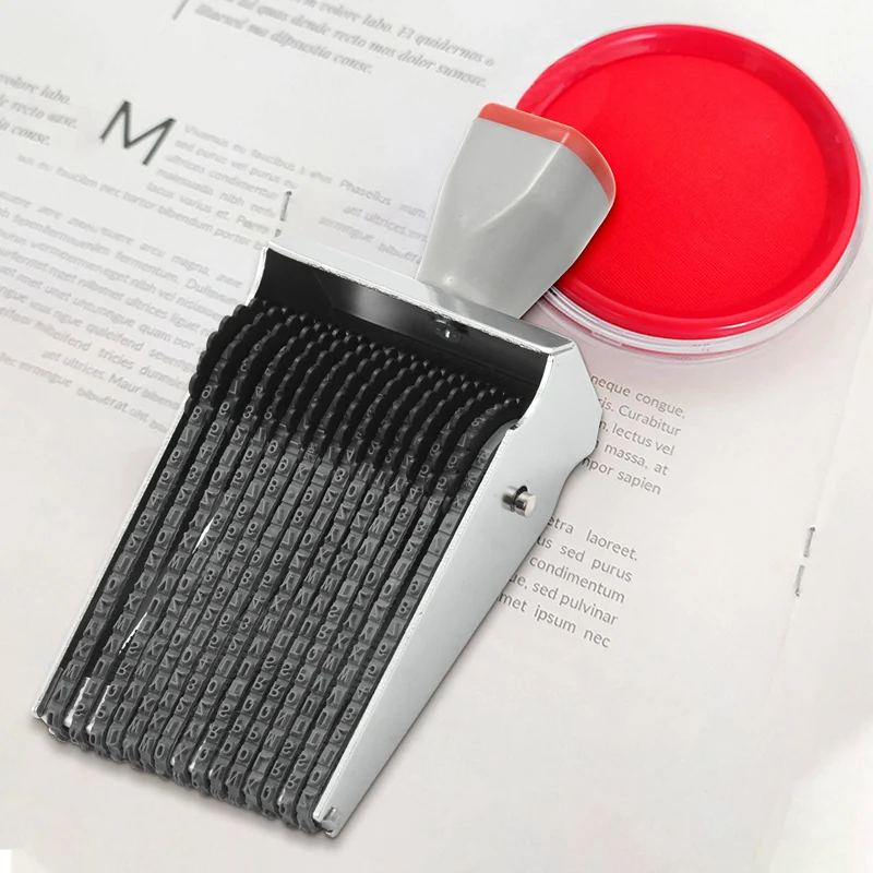 Многоцелевой 15-значный катящийся резиновый штамп с алфавитом английская буква