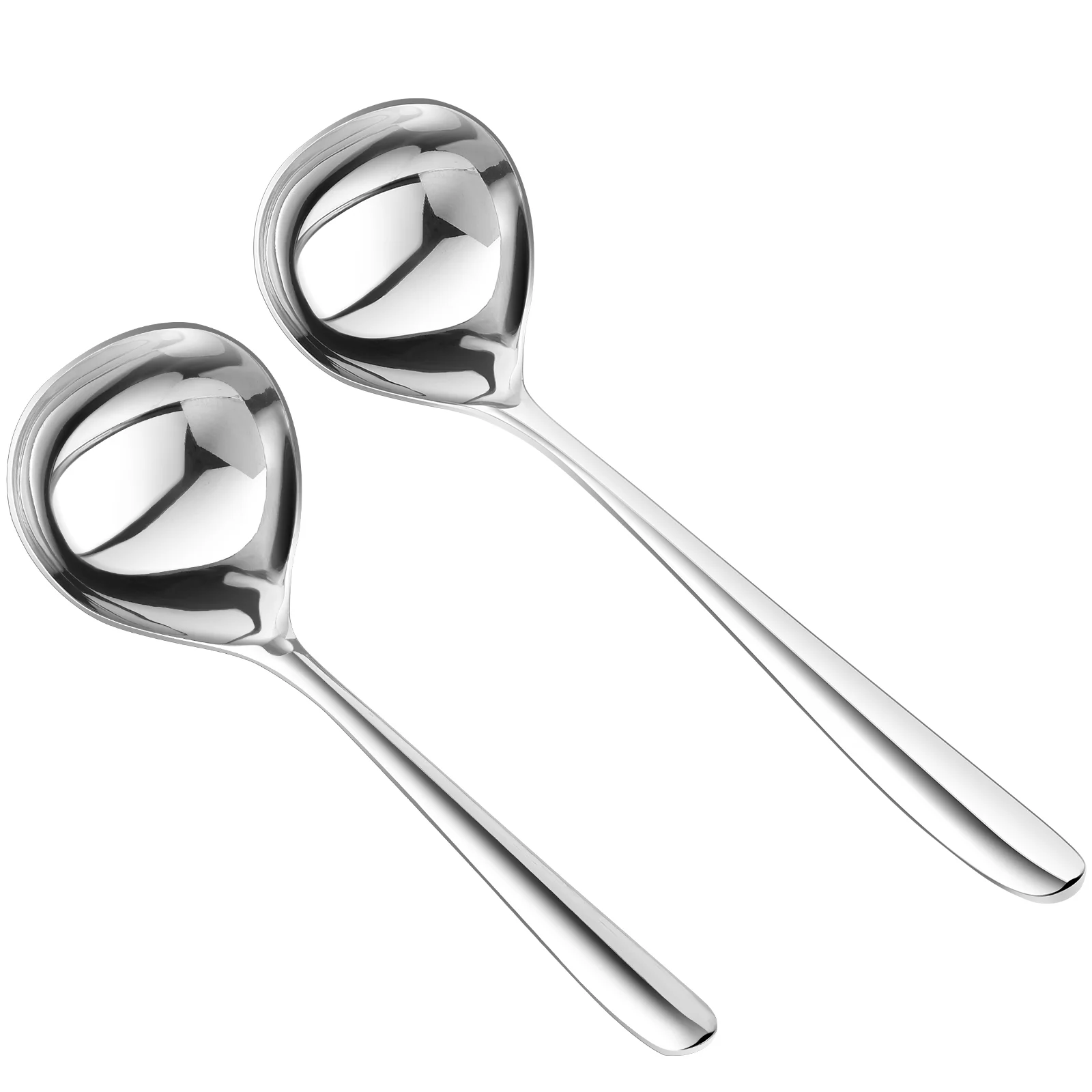 

2 Pcs Tablespoon Asian Soup Stainless Steel Serving Utensils Western Food Spoons