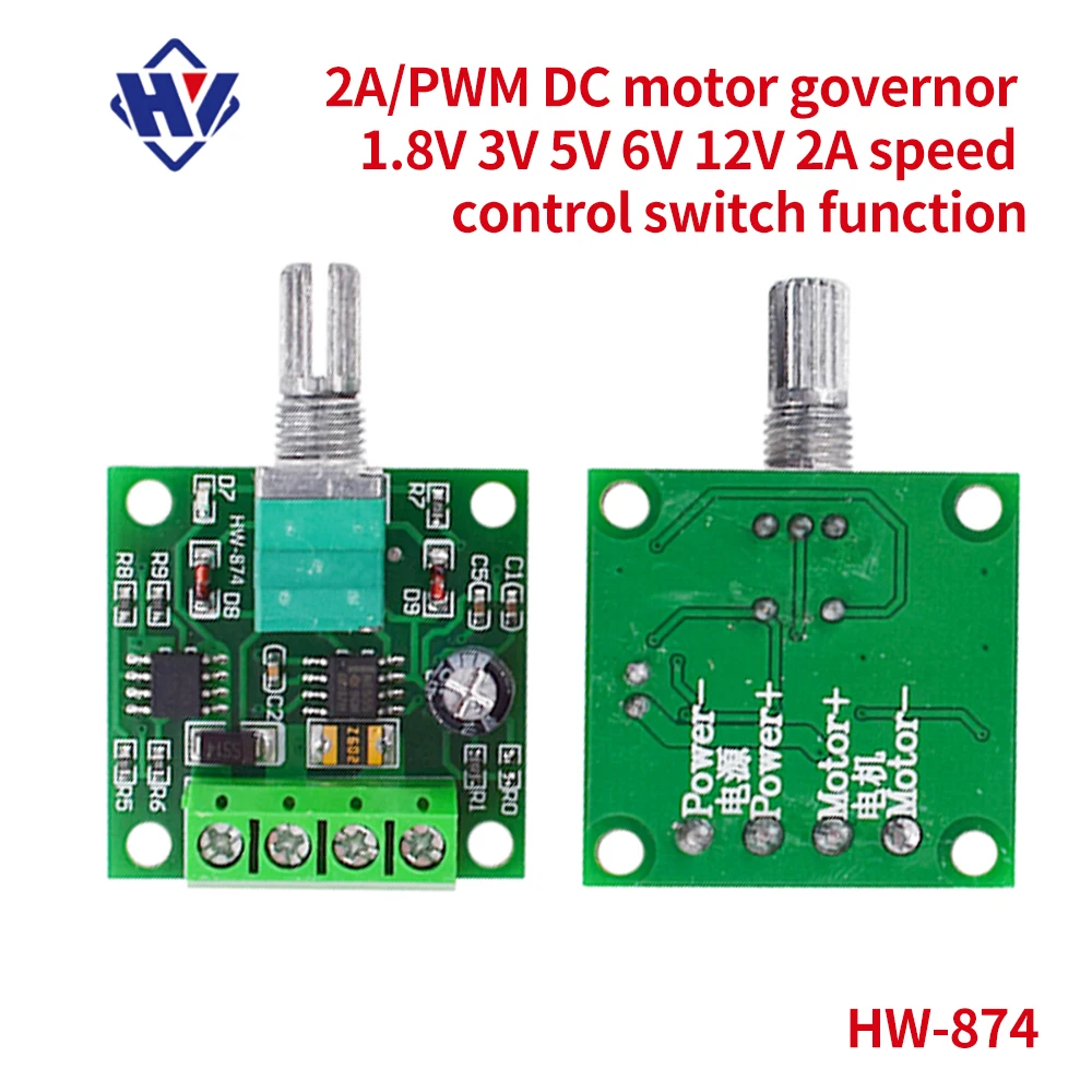 

PWM DC motor speed controller 1.8V 3V 5V 6V 12V 2A low voltage speed control switch function 1803BK adjustable drive module DC