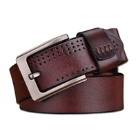 new fashion popular mens leather belt retro versatile leather belt woven hollow out two layer cowhide male trouser waistband