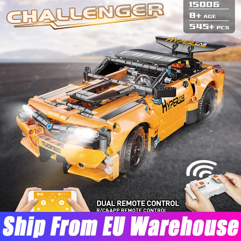 

MOULD KING 15006 Technical RC Motorized Orange Challenger Hyper Car Model Building Blocks Bricks Boy Toys Kids Christmas Gifts