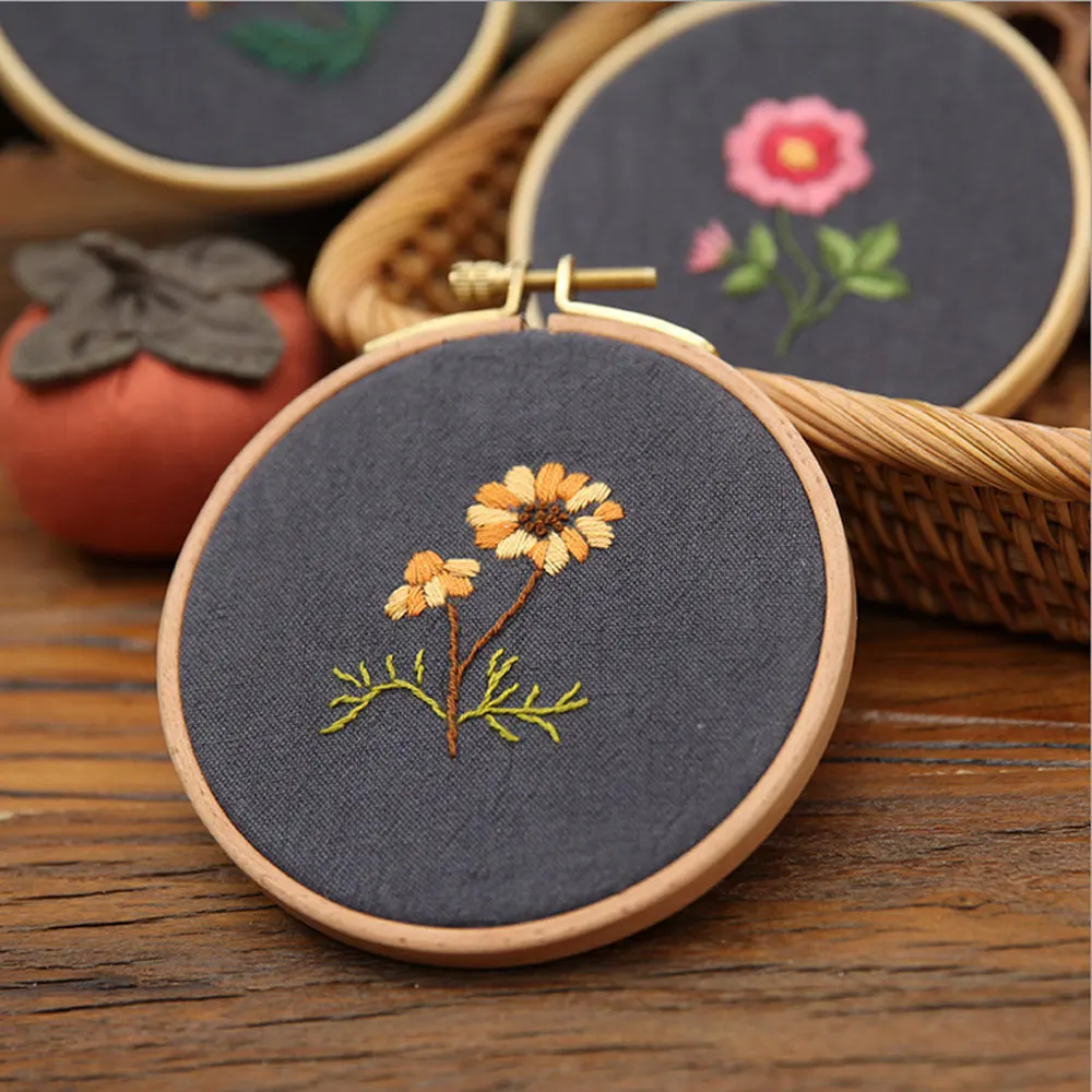 

Набор для вышивания с необработанными цветами, Набор для вышивания крестиком «сделай сам», простые инструменты для тренировок начинающих п...