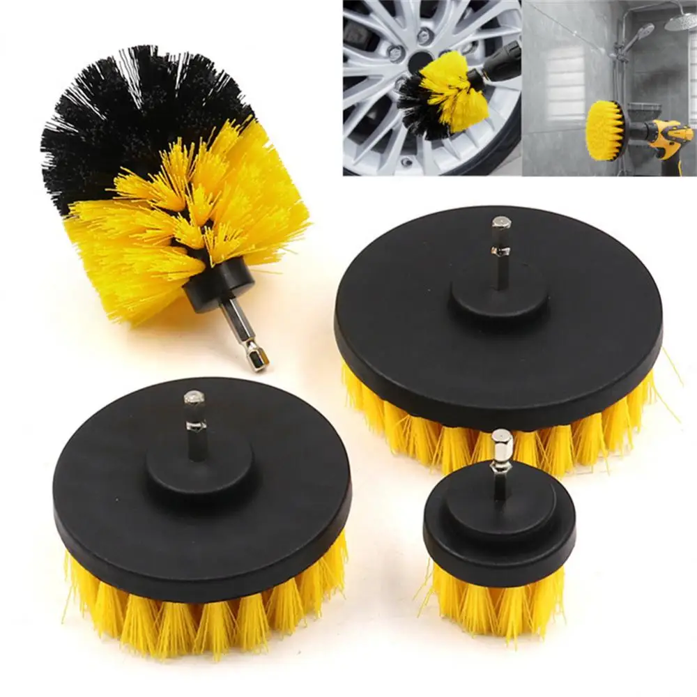 

Drill Brush Attachment Set All Purpose Cleaner Auto Tires Cleaning Tools Round Plastic Scrubber Brushes for Clean Car Wheel Tire