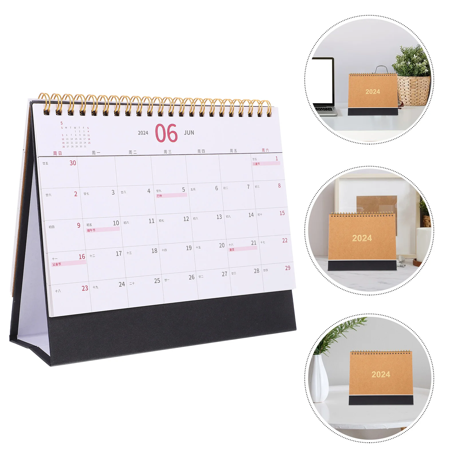 

Tabletop 2024 Calendar Decorative New Year Calendar Freestanding Schedule Planner Calendar Ornament