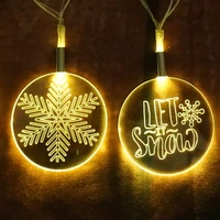 christmas led lamp string holiday party atmosphere round shape snowflake decorative 2 meters 10 lights