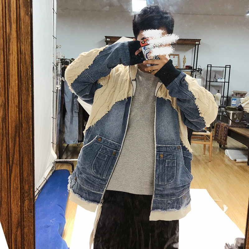 

GL Style Heavy Craft Collar Fried Dough Twist Jeans Thin Cotton Jacket Men's and Women's Coat American Ameikaji Casual Wear