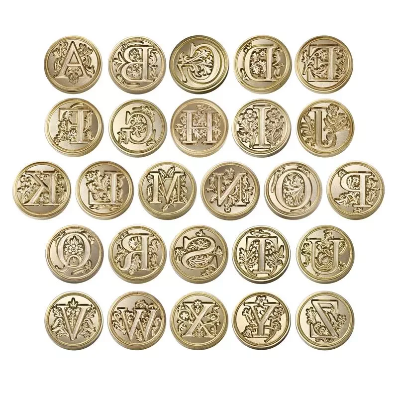 

Retro 26 Letter Wax Seal Stamp Wood Wax Sealing Stamp Replace Copper Scrapbooking Stamps Copper Head Sealing Tools Post Decor