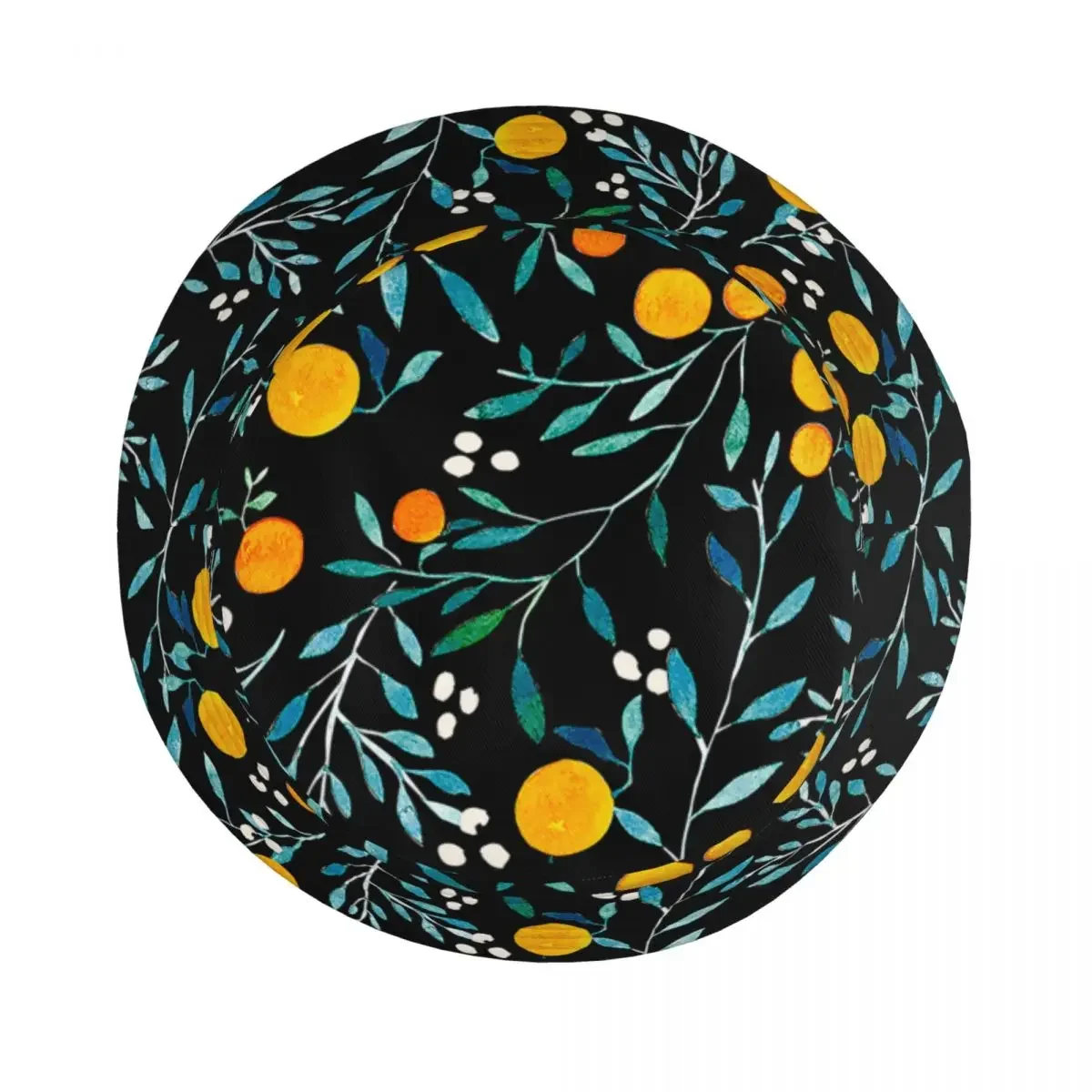 Пляжная шляпа оранжевый цветок зеленые листья шляпы-ведра стильная от солнца для