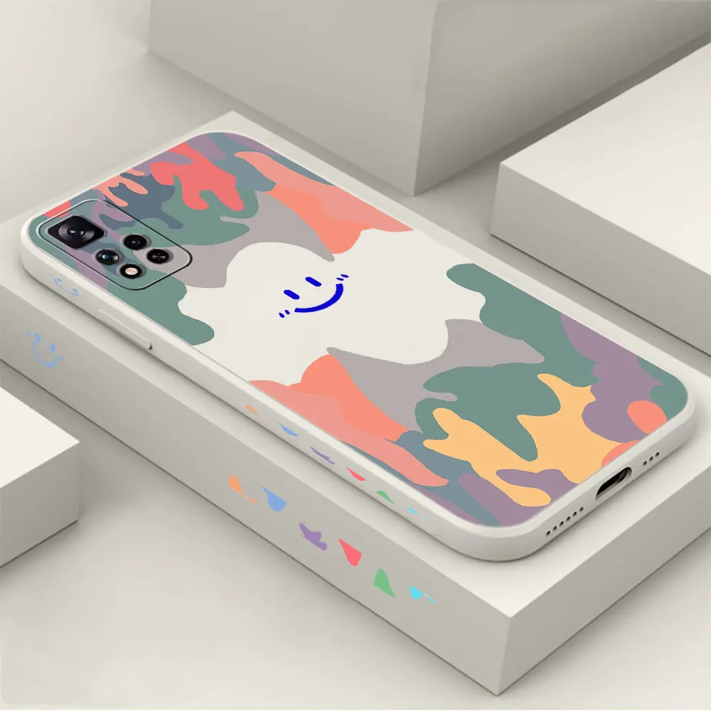 

Luxury Ice Cream Smile Face Phone Case For Redmi Note 12 11 11T 11R 11E 11S 10 10T 9 9S 9T 8 7 7S Pro Plus Max 4G 5G Cover Funda