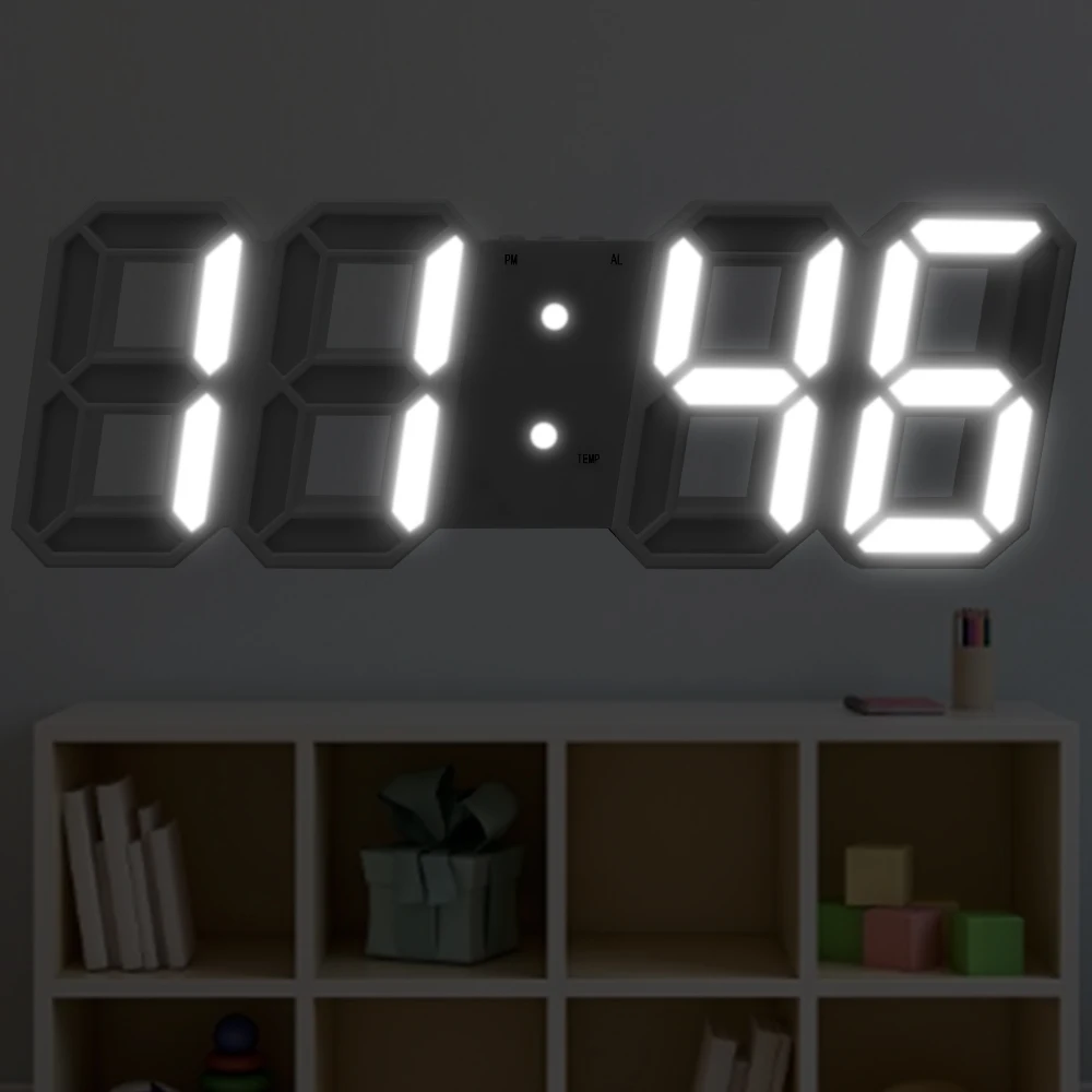 

Digital Clocks Calendar Thermometer Electronic Clock Snooze Table Clocks Hanging Watch LED Digital Wall Clock Alarm