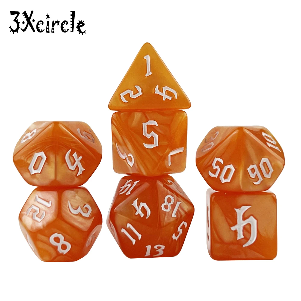 

Polyhedral Dice Set Marble Effect for Role Playing Board Game RPG D&D MTG