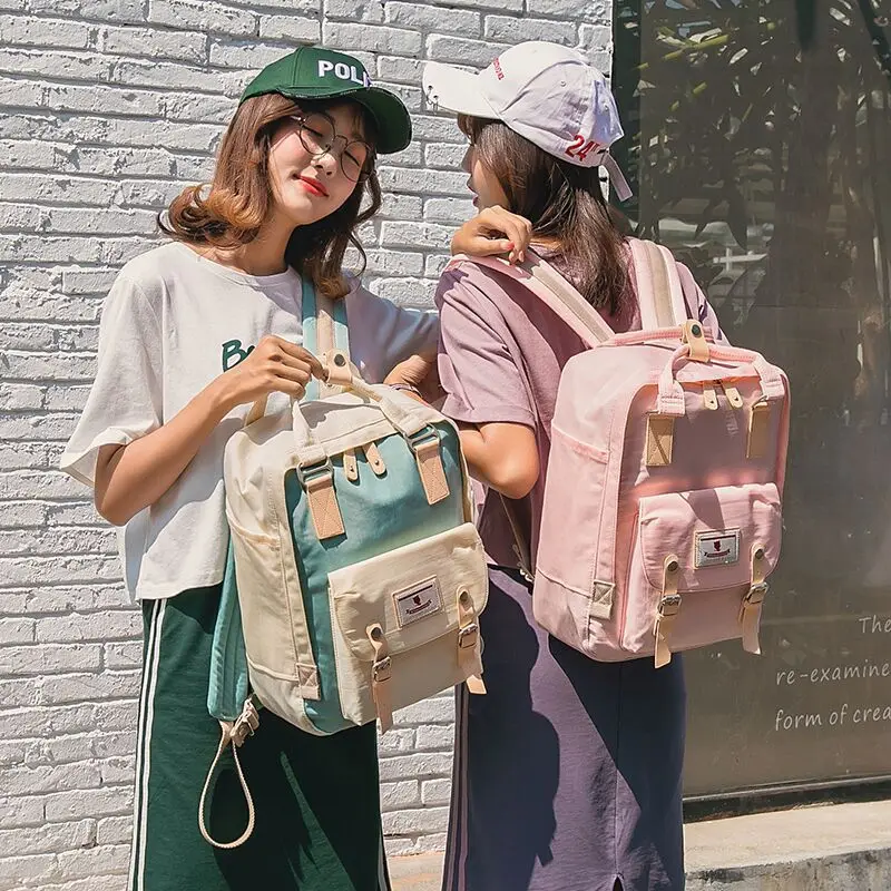 

Модный холщовый рюкзак для женщин, сумка на плечо с защитой от кражи, школьный ранец для девочек-подростков