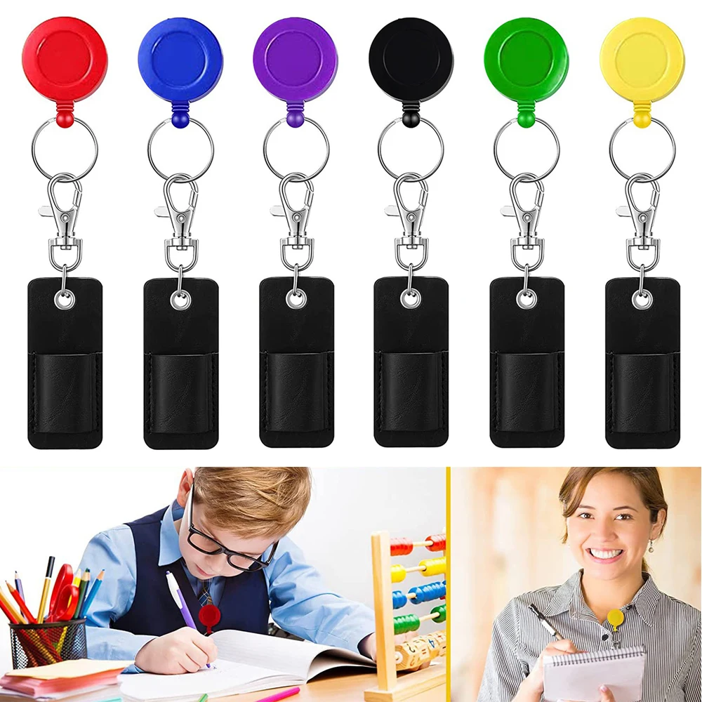 

Оригинальный выдвижной значок, шариковая ручка в виде катушки, зажим для ремня, брелок для ключей с карабином, кольцо для ключей, аксессуары для школы и офиса