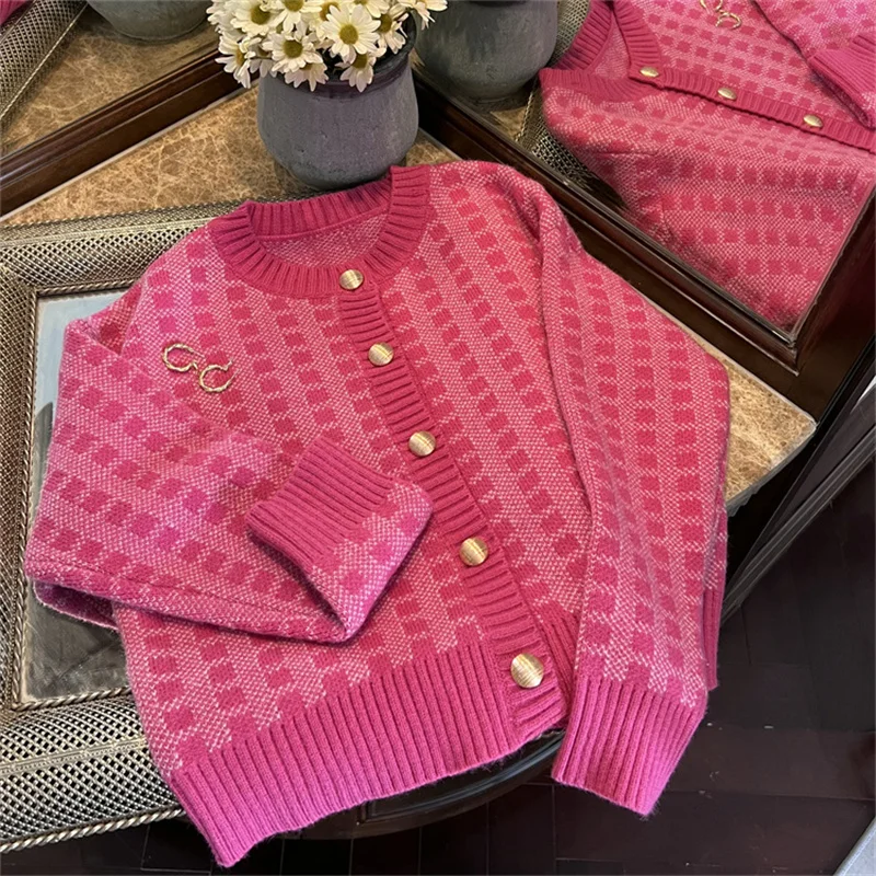 Корейская одежда Dongmen модные женские свободные трикотажные свитера в клетку с