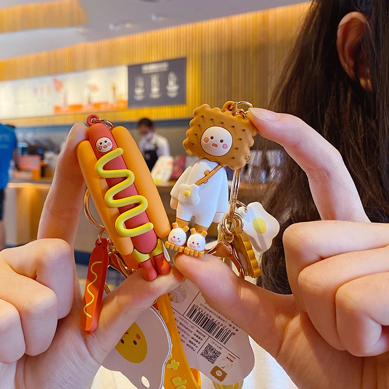 Брелок для ключей UOVO с изображением героев мультфильмов грибов хот-догов птиц