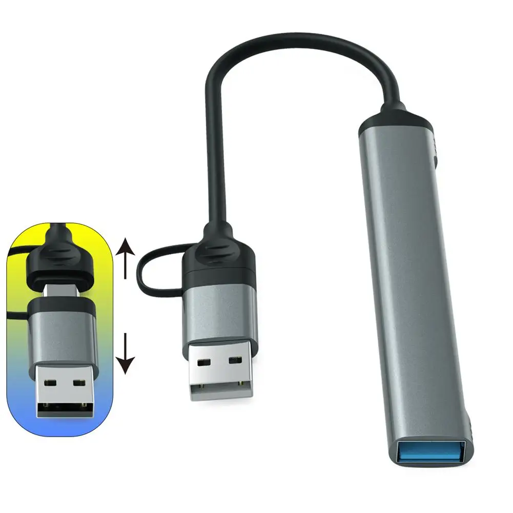 

Usb C Hub 5-in-1 Double-head Type C Docking Station Head Usb C To Usb3.0 Adapter For Notebook Laptop Computer Type-C Hub Adapter