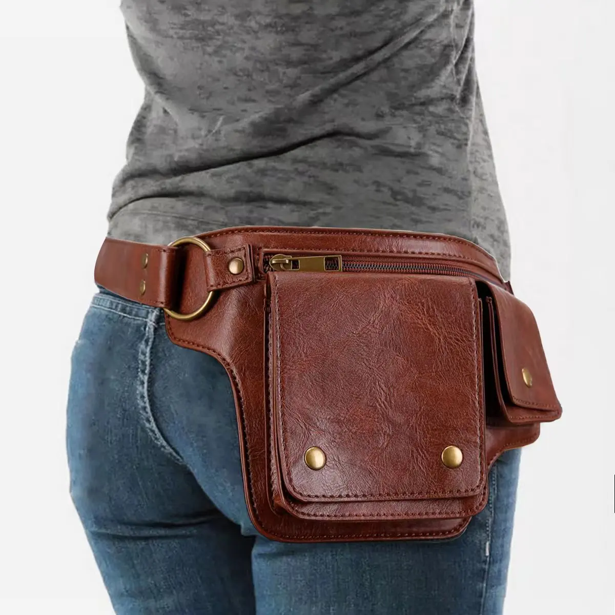 Miescher Kora Crunchy Байкерская поясная сумка унисекс Ретро Спортивная Summit Регулируемый