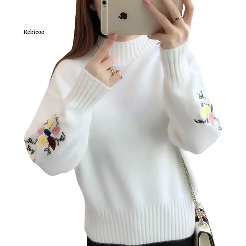 

New Autumn Winter Women's Sweater Jumper Elasticity Pullover Turtleneck Long Sleeve Knitted Women's Jacket Pull Femme
