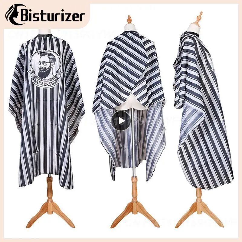

Stripe Hair Cutting Cape For Adult Waterproof Cloth Apron Polyester Barber Cape Hair Styling Design Salon Hairdressing