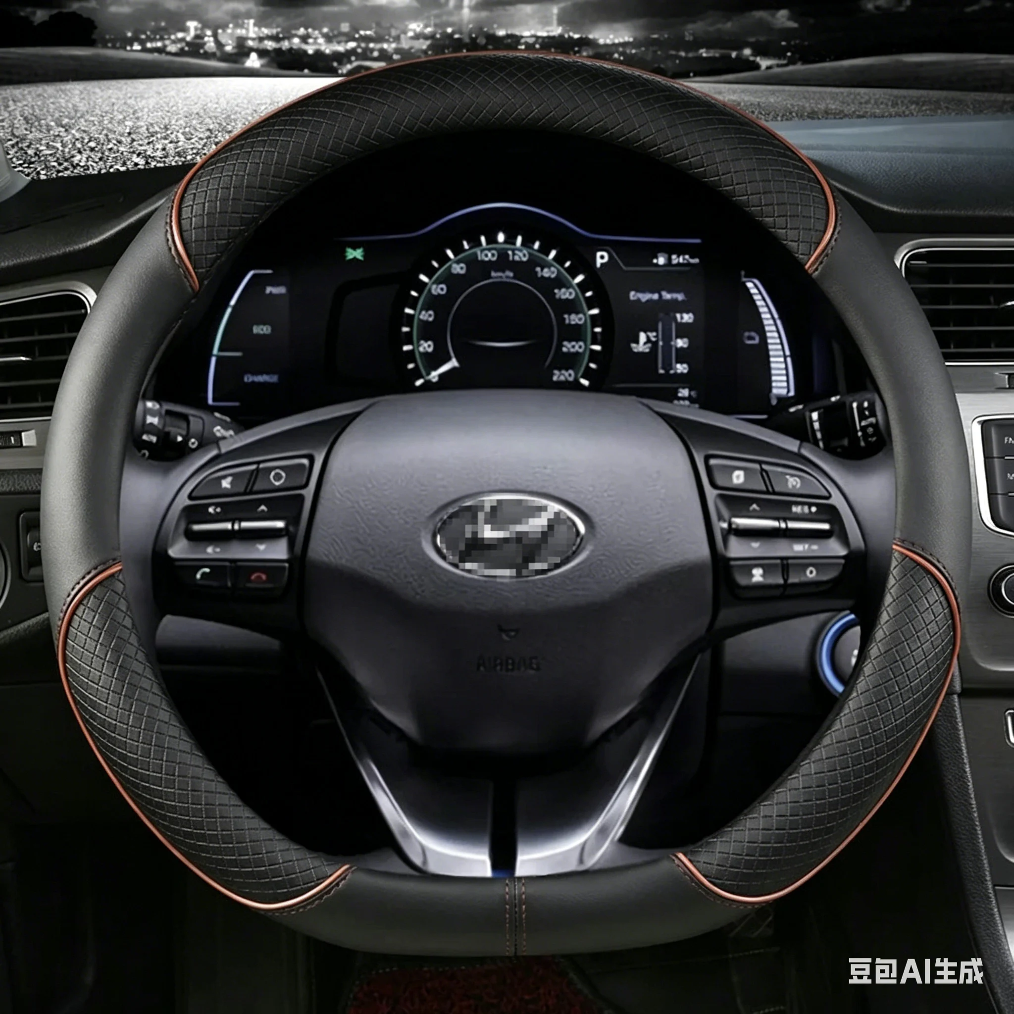 Фото Чехол на руль D-образной формы из искусственной кожи для Hyundai Ioniq 2016-2022 годов, автомобильные аксессуары для интерьера №5