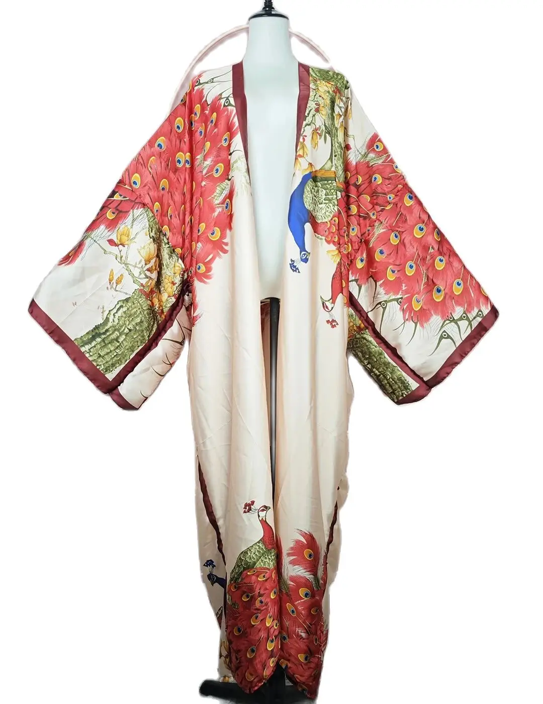 Платье в африканском стиле женское элегантный Шелковый Свободный кардиган с