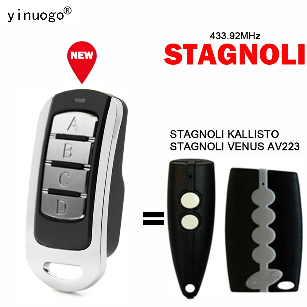 

STAGNOLI KALLISTO VENUS AV223 Garage Door Remote Control 433.92MHz Gate Opener Remote Control Garage STAGNOLI Key Duplicator
