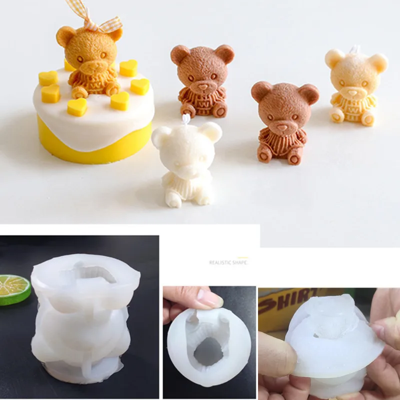 

Cartoon Teddy Bear 3D Stereo Silicone Mold Ice Tray Quick-Frozen And Easy-To-Release Whiskey Wine Coffee Ice Cube Mold Ice Mould