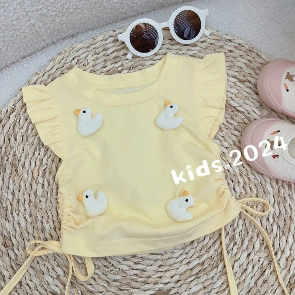 Комплект одежды для девочек летняя новинка милый детский веселый трехмерный